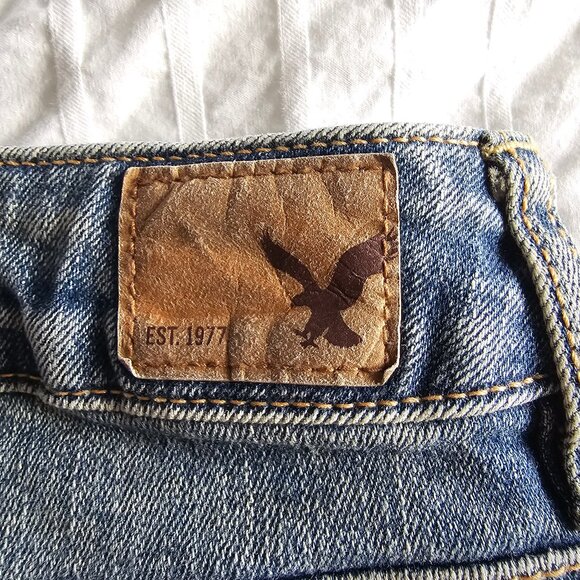 American Eagle Distressed Patchwork Skinny Jeans - 2014 - Light Wash - Sz 0 Reg - Picture 7 of 16